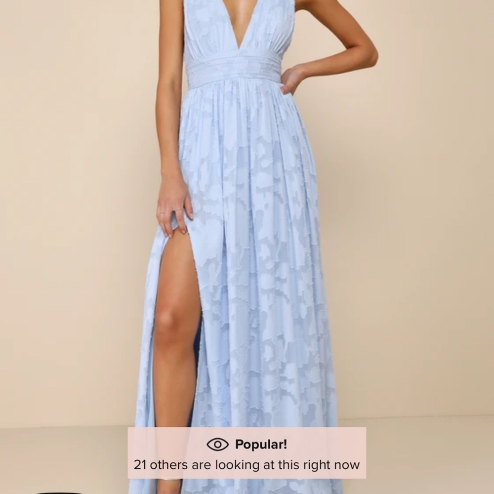 Lulu's Light Blue Lace Wedding Dress